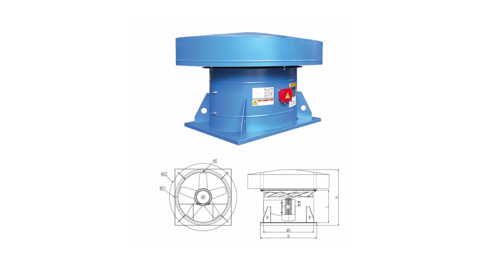 Dòng Quạt hướng trục gắn mái (Model VMA-RF-NO)