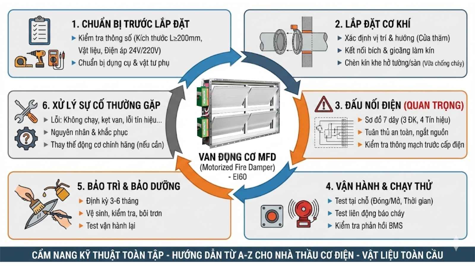 Hướng dẫn Lắp đặt & Đấu nối Van động cơ MFD