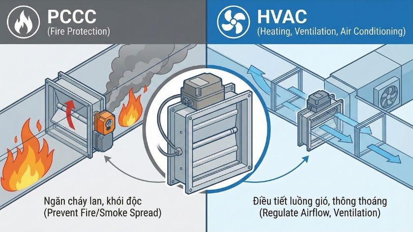 Động cơ KLB điều khiển van gió VCD trong hệ thống HVAC