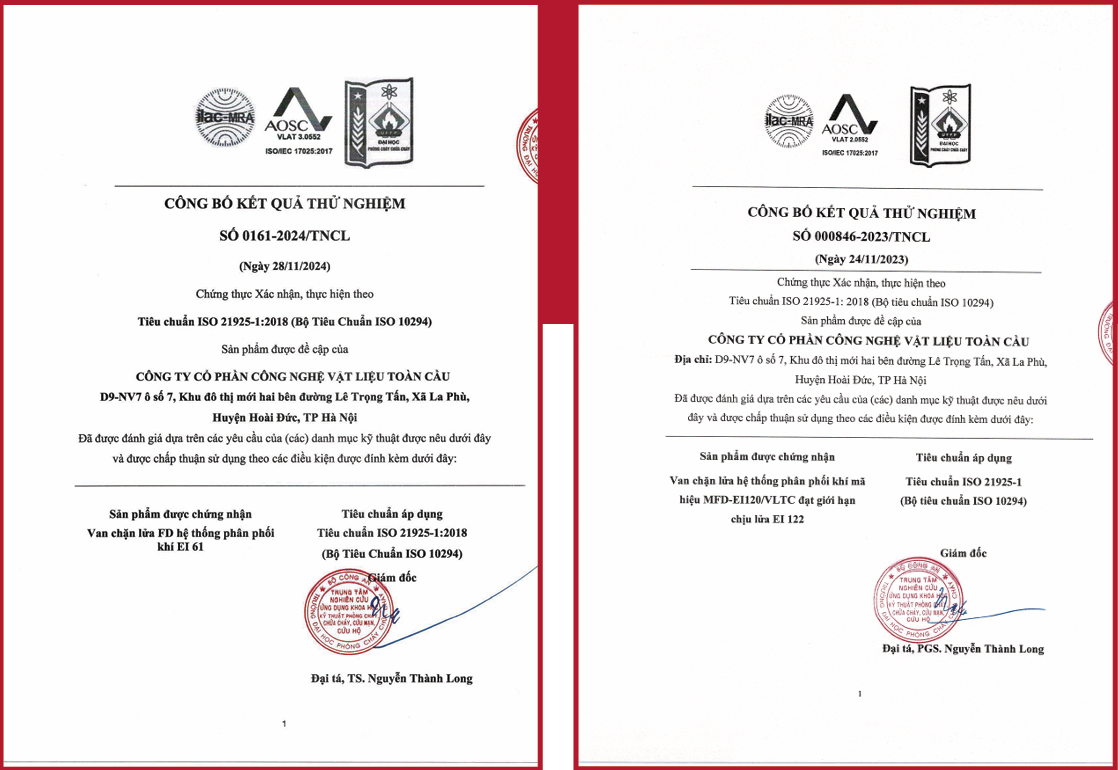 Công bố kết quả thử nghiệm